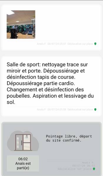 rapport d'intervention société de nettoyage ménage compte rendu